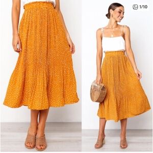 Elegant Mustard A-Line Skirt
